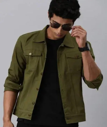 Premium Essential Green Trucker Jacket – The Versatile Layer