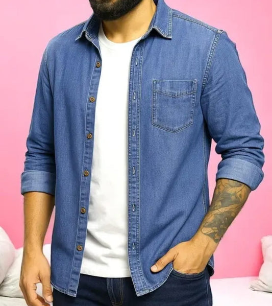 Classic Blue Denim Shirt – Everyday Essential